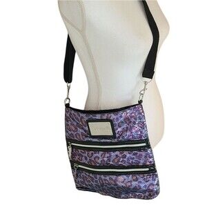 betseyville betsey johnson leopard print crossbody bag purse with zipper accents